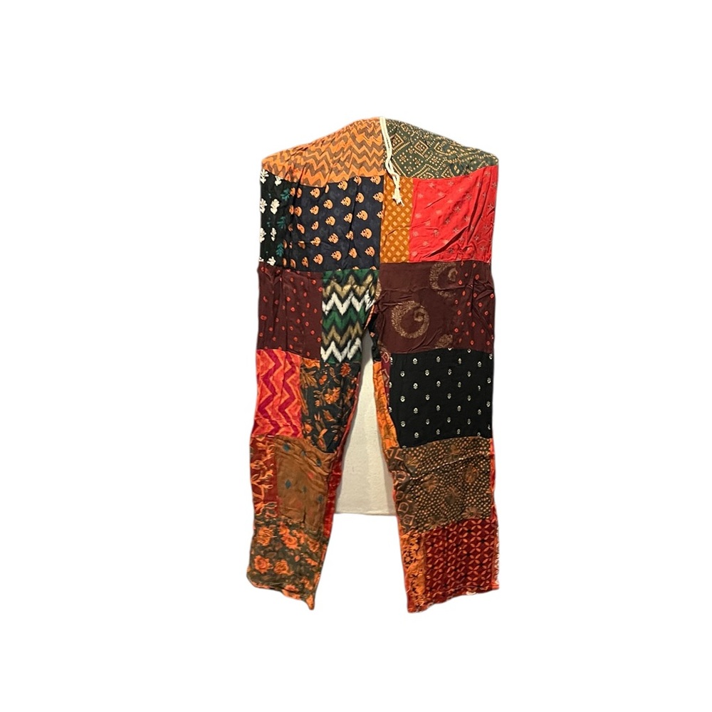 #19 NWT Rayon straight leg patchwork pants